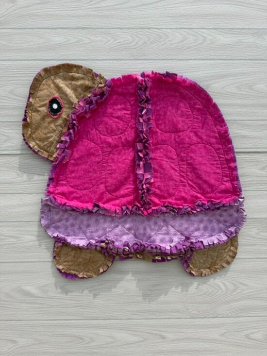 Simply Quilted Other - Homemade Small Pink & Purple Turtle Rag Quilt
